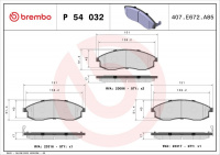 Sada brzdových destiček BREMBO P54032 - NISSAN Sada brzdových destiček BREMBO P54032 - NISSAN