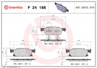 Sada brzdových destiček BREMBO P24188 - FORD