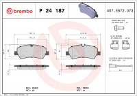 Sada brzdových destiček BREMBO P24187