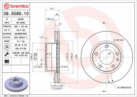 Brzdový kotouč BREMBO 09.5589.10 - BMW Brzdový kotouč BREMBO 09.5589.10 - BMW