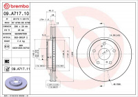 Brzdový kotouč BREMBO 09.A717.10 - LEXUS Brzdový kotouč BREMBO 09.A717.10 - LEXUS