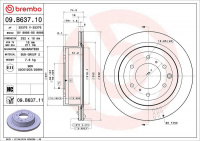 Brzdový kotouč BREMBO 09.B637.11 - MITSUBISHI