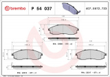 Sada brzdových destiček BREMBO P54037 - MITSUBISHI