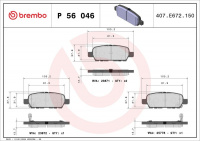 Sada brzdových destiček BREMBO P56046 - NISSAN