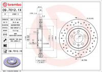 Brzdový kotouč BREMBO 09.7012.1X Brzdový kotouč BREMBO 09.7012.1X