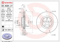 Brzdový kotouč BREMBO 09.N284.21 - FORD