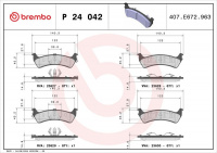 Sada brzdových destiček BREMBO P24042 Sada brzdových destiček BREMBO P24042