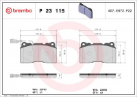 Sada brzdových destiček BREMBO P23115 Sada brzdových destiček BREMBO P23115
