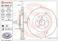 Brzdový kotouč BREMBO 09.N246.21 - JEEP