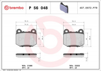 Sada brzdových destiček BREMBO P56048 - NISSAN