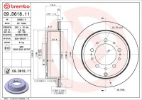 Brzdový kotouč BREMBO 09.D618.11 Brzdový kotouč BREMBO 09.D618.11