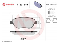 Sada brzdových destiček BREMBO P23119
