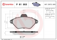 Sada brzdových destiček BREMBO P61053 - CITROËN