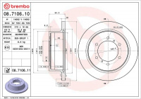 Brzdový kotouč BREMBO 08.7106.10 - MITSUBISHI