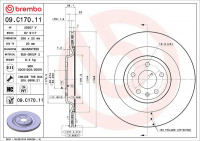 Brzdový kotouč BREMBO 09.C170.11 - AUDI