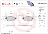 Sada brzdových destiček BREMBO P23141
