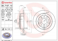 Brzdový kotouč BREMBO 08.7107.10 - MAZDA Brzdový kotouč BREMBO 08.7107.10 - MAZDA