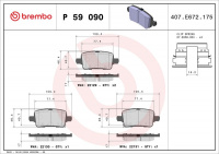 Sada brzdových destiček BREMBO P59090 - OPEL