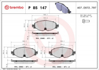 Sada brzdových destiček BREMBO P85147 - VW