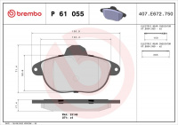 Sada brzdových destiček BREMBO P61055 - CITROËN