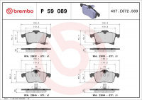 Sada brzdových destiček BREMBO P59089 - OPEL Sada brzdových destiček BREMBO P59089 - OPEL