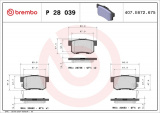 Sada brzdových destiček BREMBO P28039 - HONDA