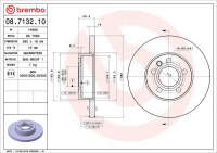 Brzdový kotouč BREMBO 08.7132.10 - VW