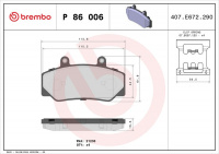 Sada brzdových destiček BREMBO P86006 - VOLVO