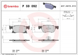 Sada brzdových destiček BREMBO P59092 - OPEL
