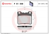 Sada brzdových destiček BREMBO P61058 - peugeot Sada brzdových destiček BREMBO P61058 - peugeot