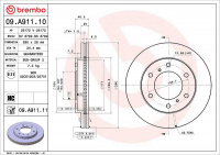 Brzdový kotouč BREMBO 09.A911.11 - MITSUBISHI