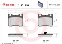 Sada brzdových destiček BREMBO P61059 - CITROËN