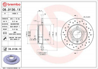 Brzdový kotouč BREMBO 08.9136.1X