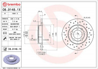Brzdový kotouč BREMBO 08.9148.1X