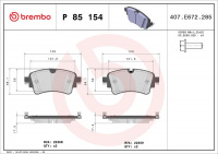 Sada brzdových destiček BREMBO P85154 - AUDI