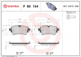Sada brzdových destiček BREMBO P85154 - AUDI
