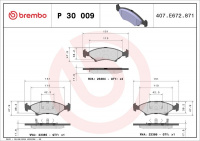 Sada brzdových destiček BREMBO P30009 - KIA