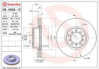 Brzdový kotouč BREMBO 09.4928.10 - MERCEDES-BENZ