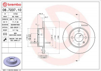 Brzdový kotouč BREMBO 08.7237.10 - ŠKODA