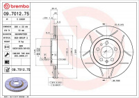 Brzdový kotouč BREMBO MAX 09.7012.75 - AUDI, SEAT, ŠKODA, VW Brzdový kotouč BREMBO MAX 09.7012.75 - AUDI, SEAT, ŠKODA, VW