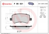 Sada brzdových destiček BREMBO P86021 - VOLVO