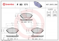 Sada brzdových destiček BREMBO P83171