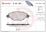 Sada brzdových destiček BREMBO P61071 - CITROËN