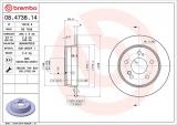 Brzdový kotouč BREMBO 08.4738.14 - MERCEDES-BENZ