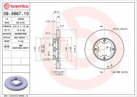 Brzdový kotouč BREMBO 09.5867.10 - SUBARU
