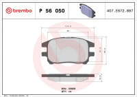 Sada brzdových destiček BREMBO P56050 - LEXUS Sada brzdových destiček BREMBO P56050 - LEXUS