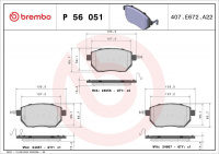 Sada brzdových destiček BREMBO P56051 - INFINITI Sada brzdových destiček BREMBO P56051 - INFINITI