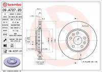 Brzdový kotouč BREMBO 09.A727.20 - MERCEDES-BENZ, RENAULT