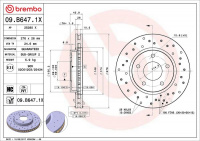 Brzdový kotouč BREMBO 09.B647.1X - MITSUBISHI