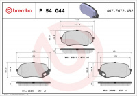 Sada brzdových destiček BREMBO P54044 Sada brzdových destiček BREMBO P54044